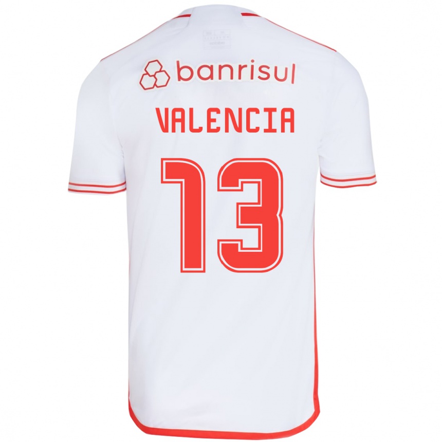 Kids Football Enner Valencia #13 White Red Away Jersey 2024/25 T-Shirt Za