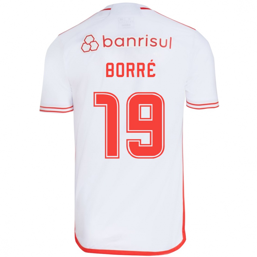 Kids Football Rafael Borré #19 White Red Away Jersey 2024/25 T-Shirt Za