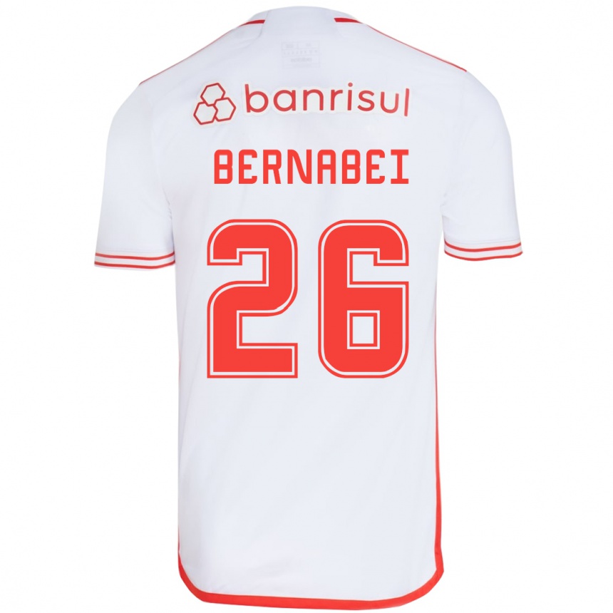 Kids Football Alexandro Bernabéi #26 White Red Away Jersey 2024/25 T-Shirt Za