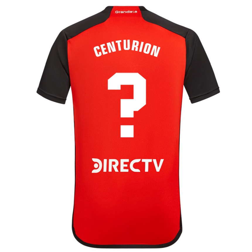 Kids Football Ezequiel Centurión #0 Red Black White Away Jersey 2024/25 T-Shirt Za