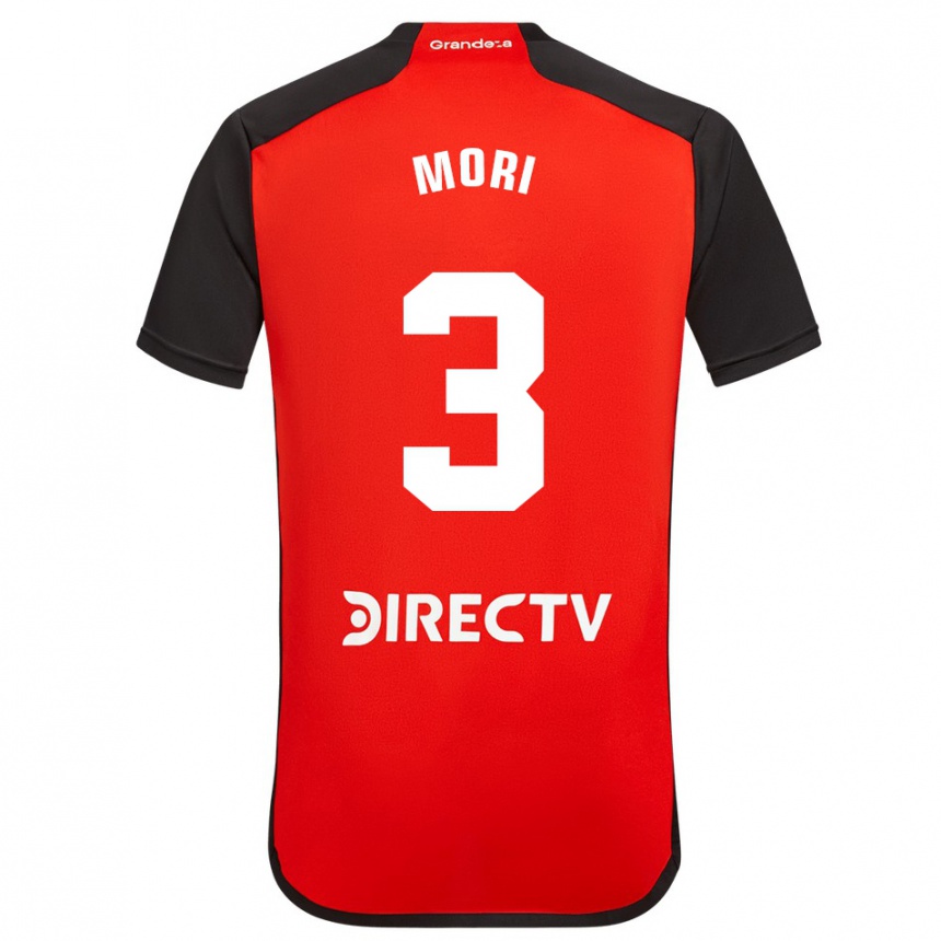 Kids Football Ramiro Funes Mori #3 Red Black White Away Jersey 2024/25 T-Shirt Za