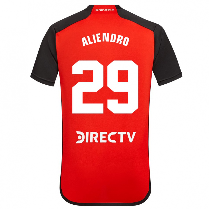 Kids Football Rodrigo Aliendro #29 Red Black White Away Jersey 2024/25 T-Shirt Za