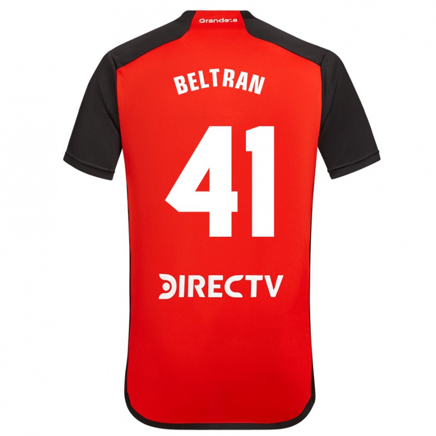 Kids Football Santiago Beltrán #41 Red Black White Away Jersey 2024/25 T-Shirt Za