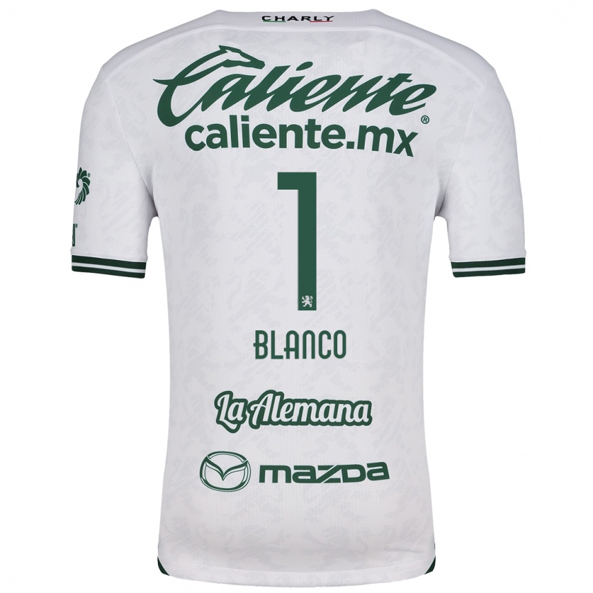 Kids Football Alfonso Blanco #1 White Green Away Jersey 2024/25 T-Shirt Za