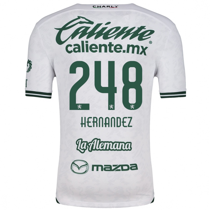 Kids Football Fernando Hernández #248 White Green Away Jersey 2024/25 T-Shirt Za