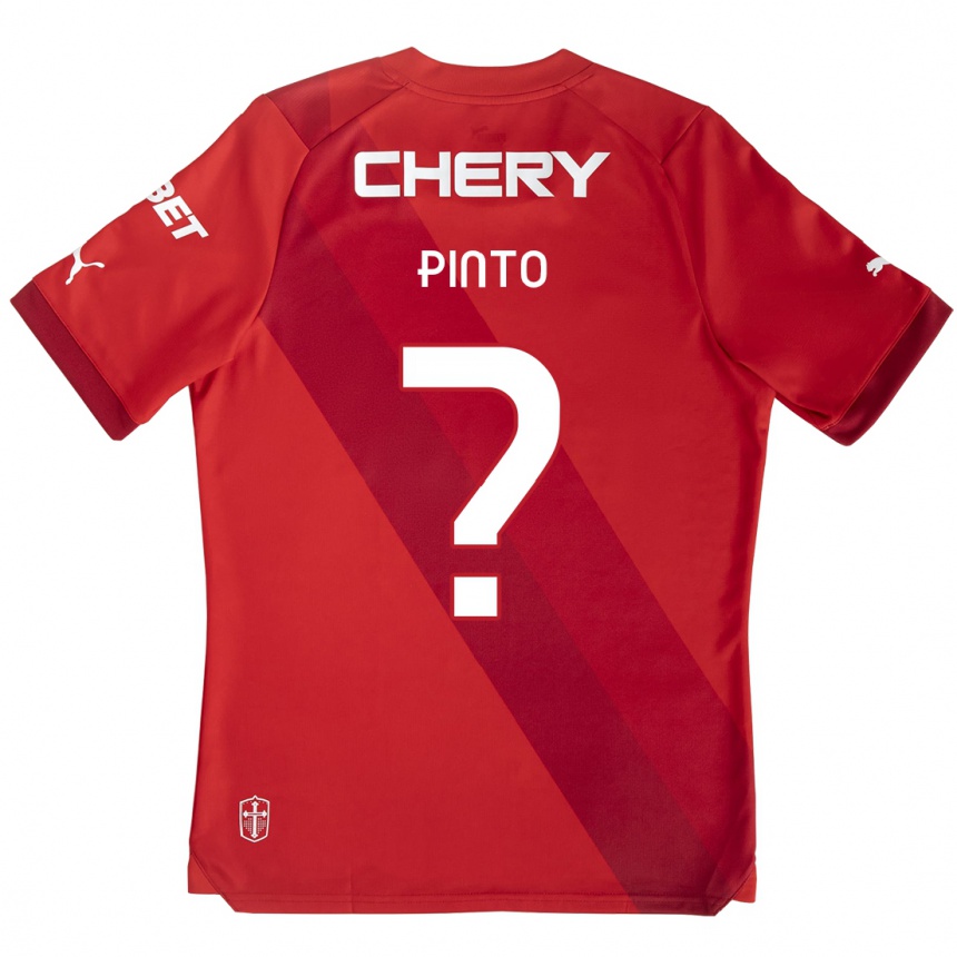 Kids Football Pablo Pinto #0 Red White Away Jersey 2024/25 T-Shirt Za