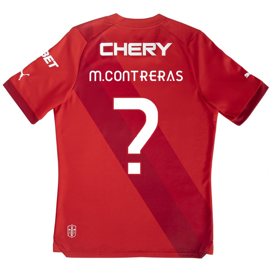 Kids Football Mathías Contreras #0 Red White Away Jersey 2024/25 T-Shirt Za