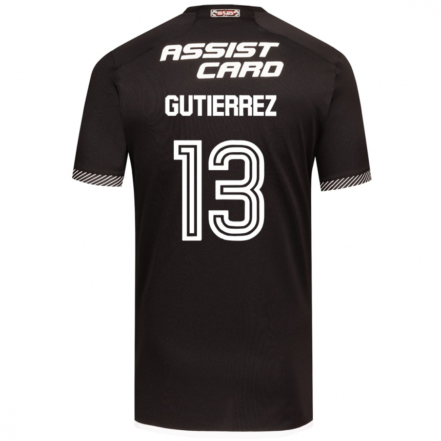 Kids Football Bruno Gutiérrez #13 Black White Away Jersey 2024/25 T-Shirt Za