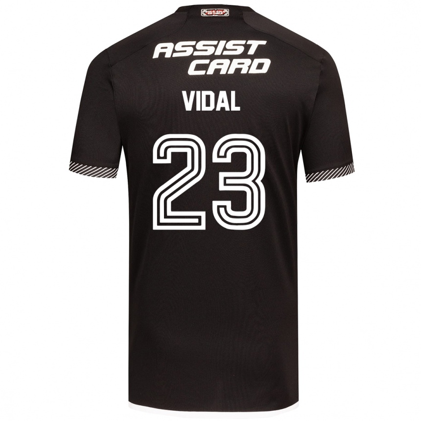 Kids Football Arturo Vidal #23 Black White Away Jersey 2024/25 T-Shirt Za