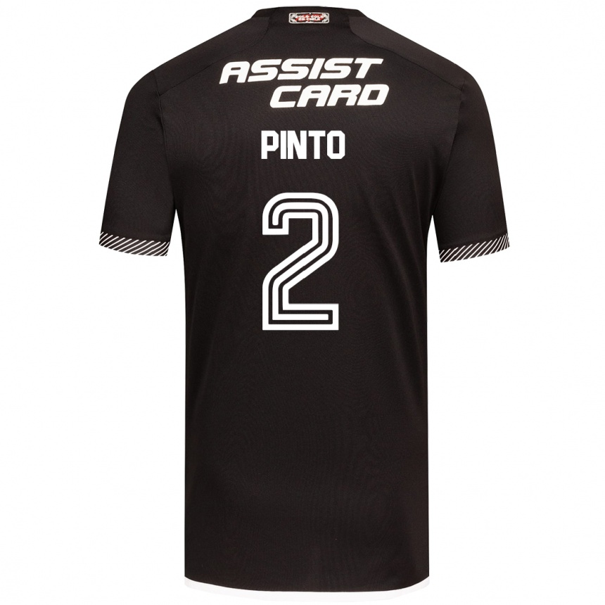 Kids Football Matías Pinto #2 Black White Away Jersey 2024/25 T-Shirt Za