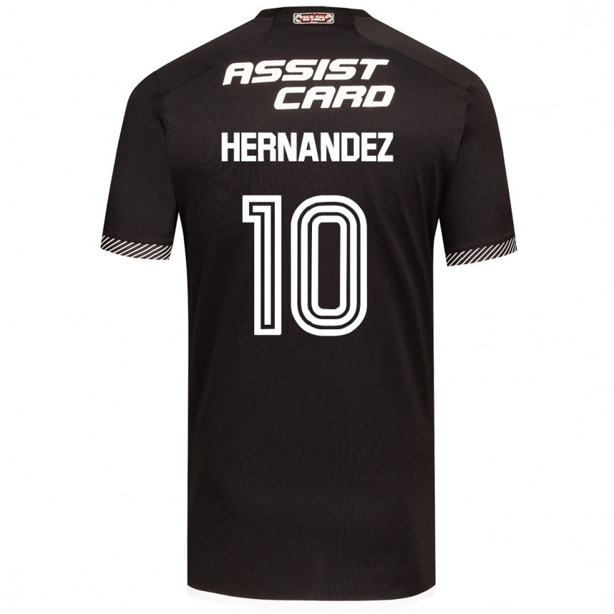 Kids Football Leandro Hernández #10 Black White Away Jersey 2024/25 T-Shirt Za