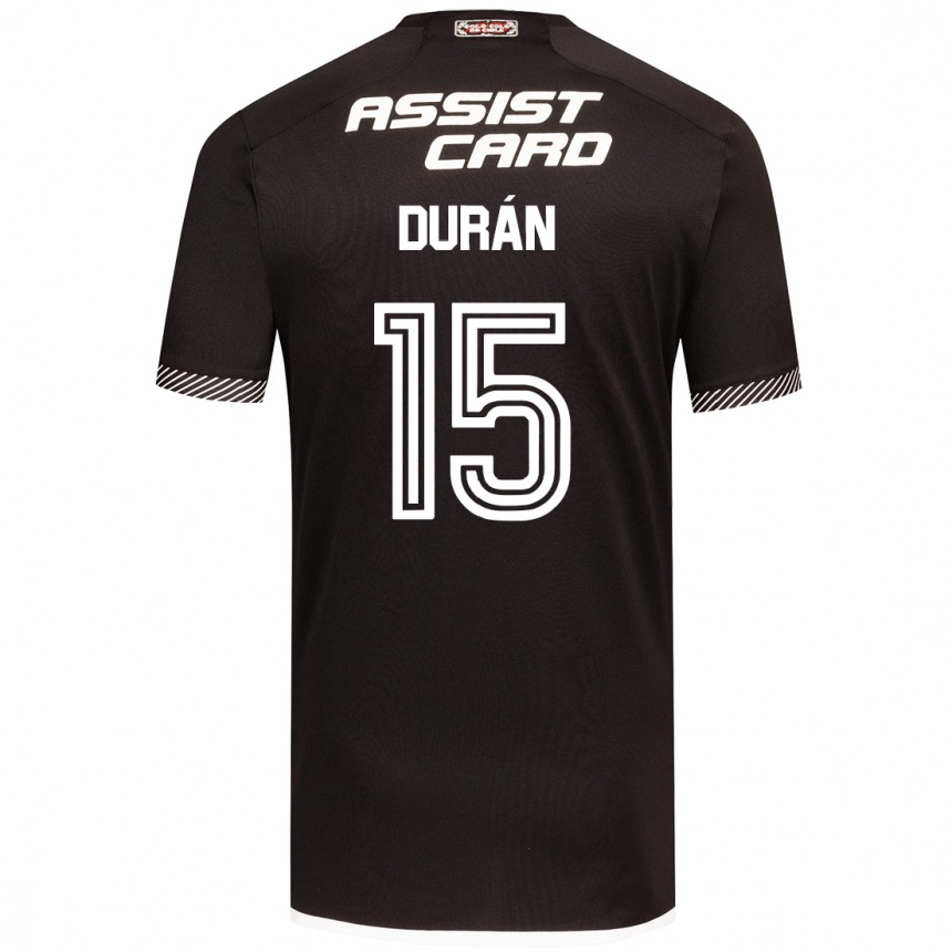 Kids Football José Durán #15 Black White Away Jersey 2024/25 T-Shirt Za