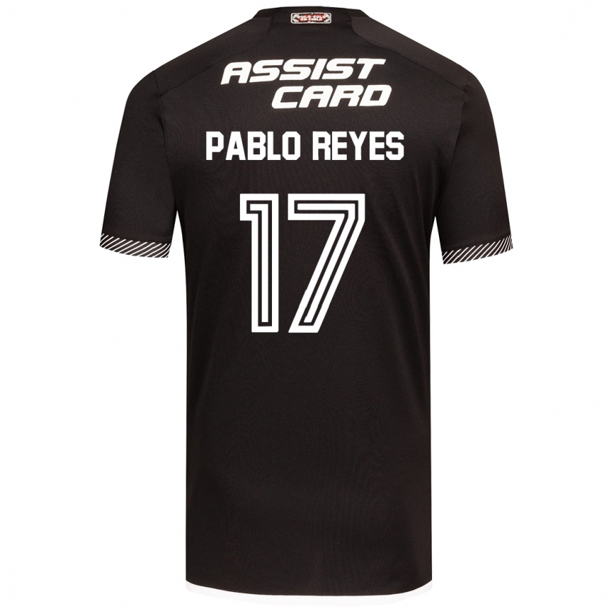 Kids Football Juan Pablo Reyes #17 Black White Away Jersey 2024/25 T-Shirt Za