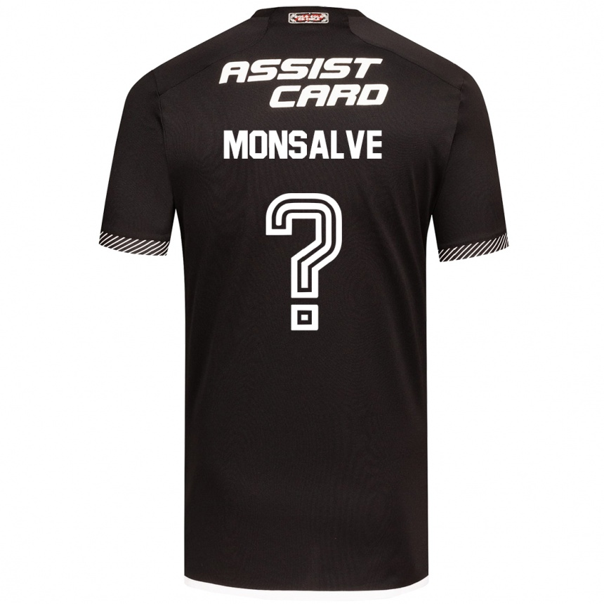 Kids Football Gaspar Monsalve #0 Black White Away Jersey 2024/25 T-Shirt Za