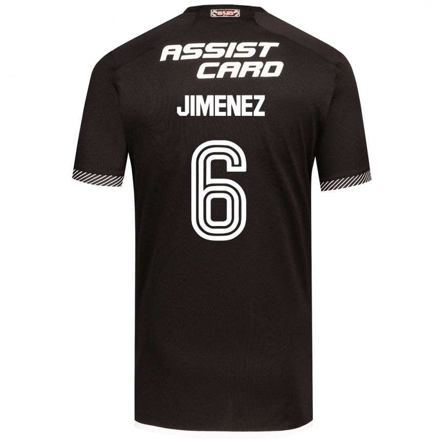 Kids Football Yastin Jiménez #6 Black White Away Jersey 2024/25 T-Shirt Za