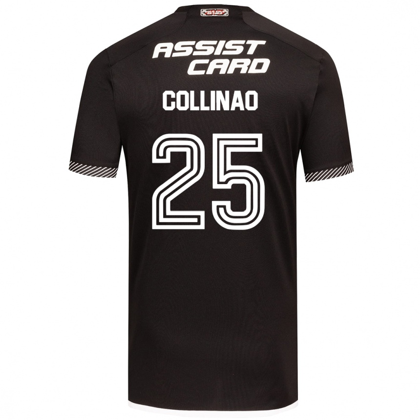 Kids Football Margarita Collinao #25 Black White Away Jersey 2024/25 T-Shirt Za