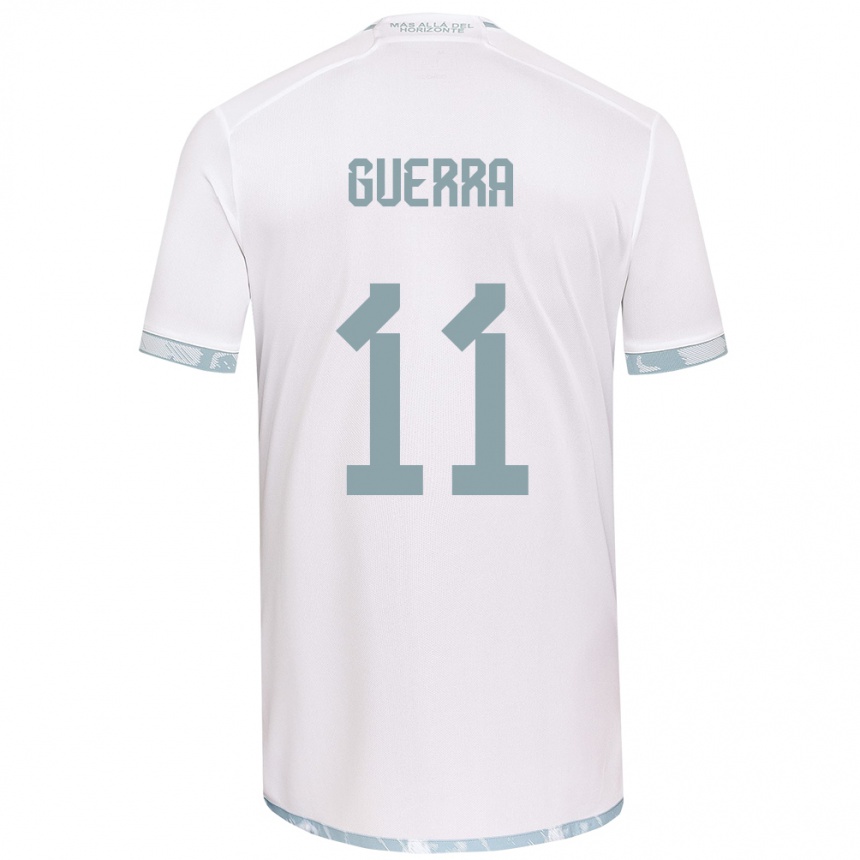 Kids Football Nicolás Guerra #11 White Grey Away Jersey 2024/25 T-Shirt Za