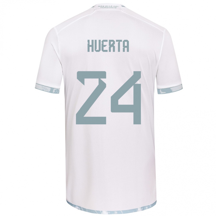 Kids Football Renato Huerta #24 White Grey Away Jersey 2024/25 T-Shirt Za