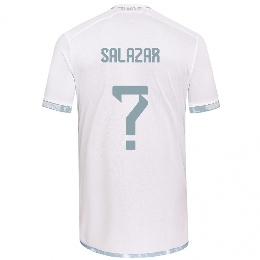 Kids Football Yahir Salazar #0 White Grey Away Jersey 2024/25 T-Shirt Za