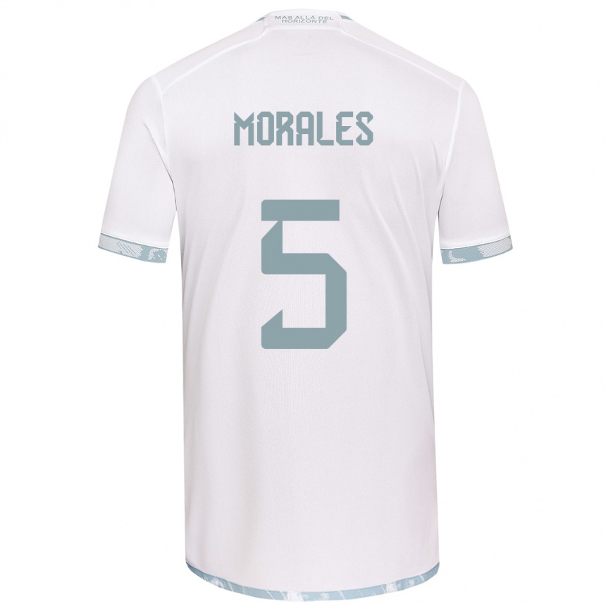 Kids Football Mariana Morales #5 White Grey Away Jersey 2024/25 T-Shirt Za