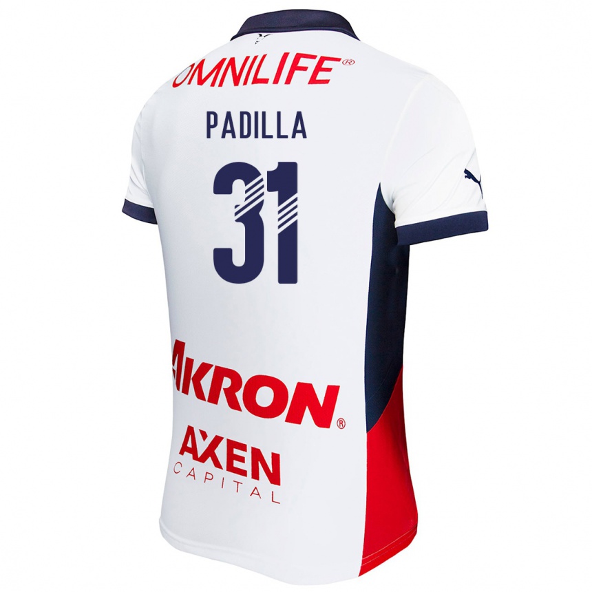 Kids Football Yael Padilla #31 White Red Blue Away Jersey 2024/25 T-Shirt Za