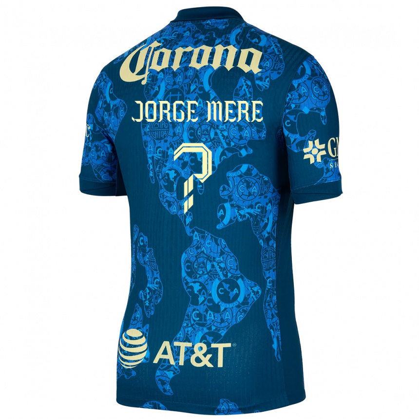 Kids Football Jorge Meré #0 Blue Yellow Away Jersey 2024/25 T-Shirt Za