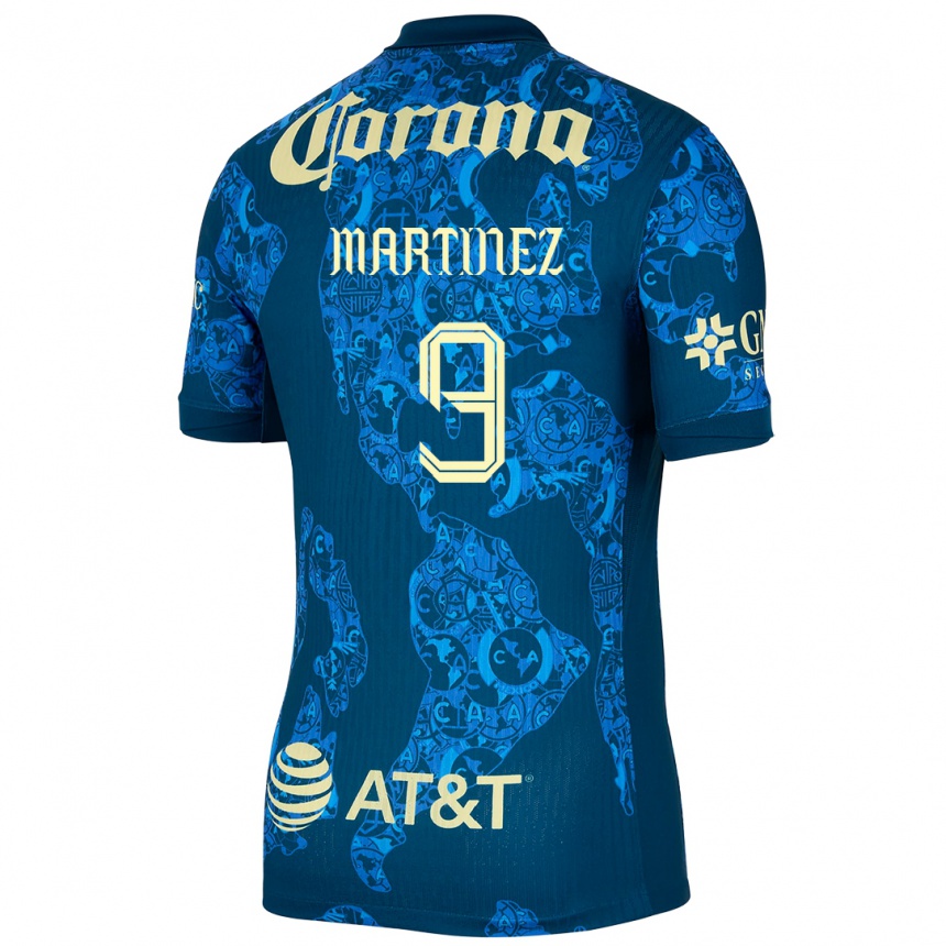 Kids Football Katty Martinez #9 Blue Yellow Away Jersey 2024/25 T-Shirt Za