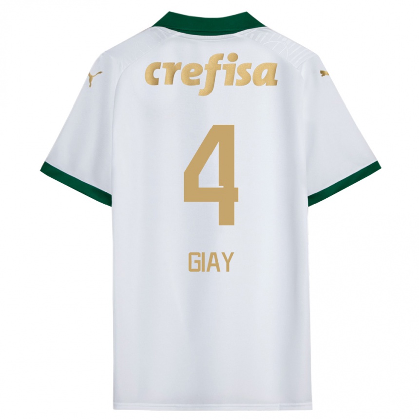 Kids Football Agustín Giay #4 White Green Away Jersey 2024/25 T-Shirt Za