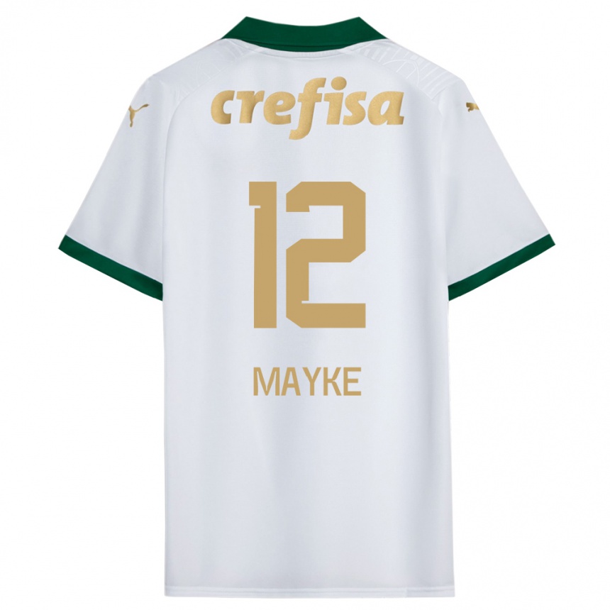 Kids Football Mayke #12 White Green Away Jersey 2024/25 T-Shirt Za