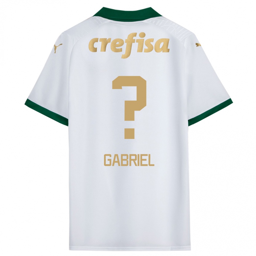 Kids Football Arthur Gabriel #0 White Green Away Jersey 2024/25 T-Shirt Za