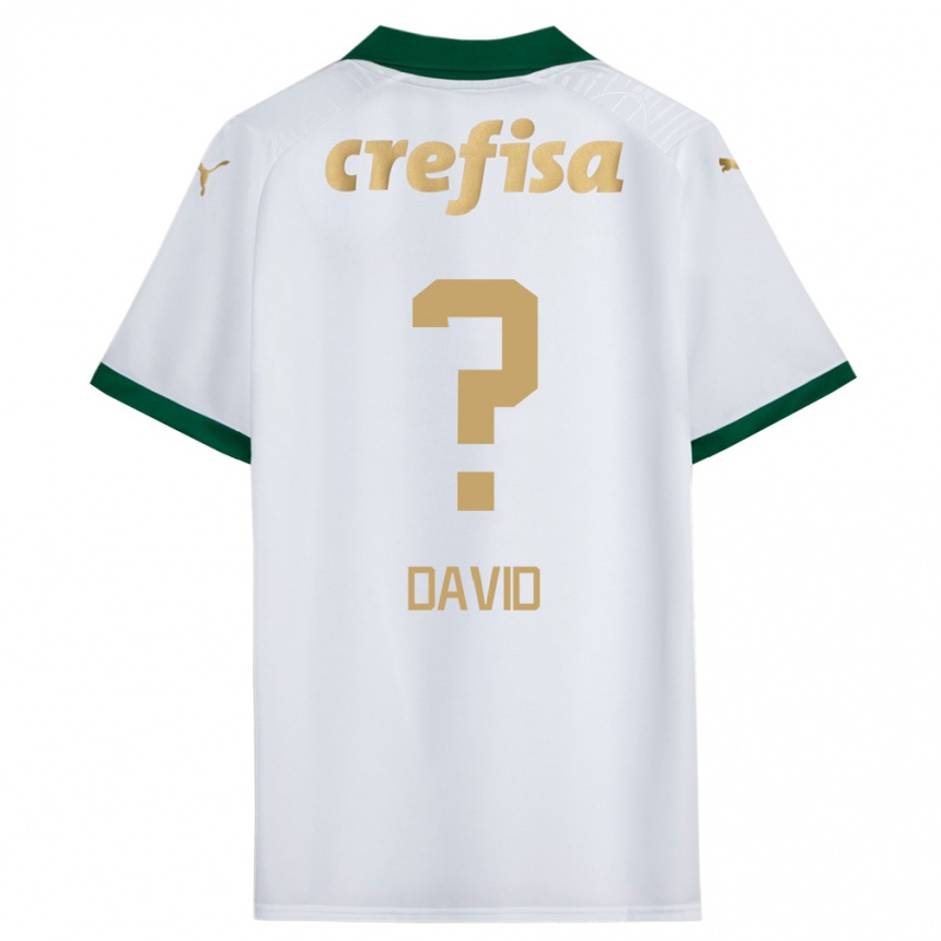 Kids Football David #0 White Green Away Jersey 2024/25 T-Shirt Za