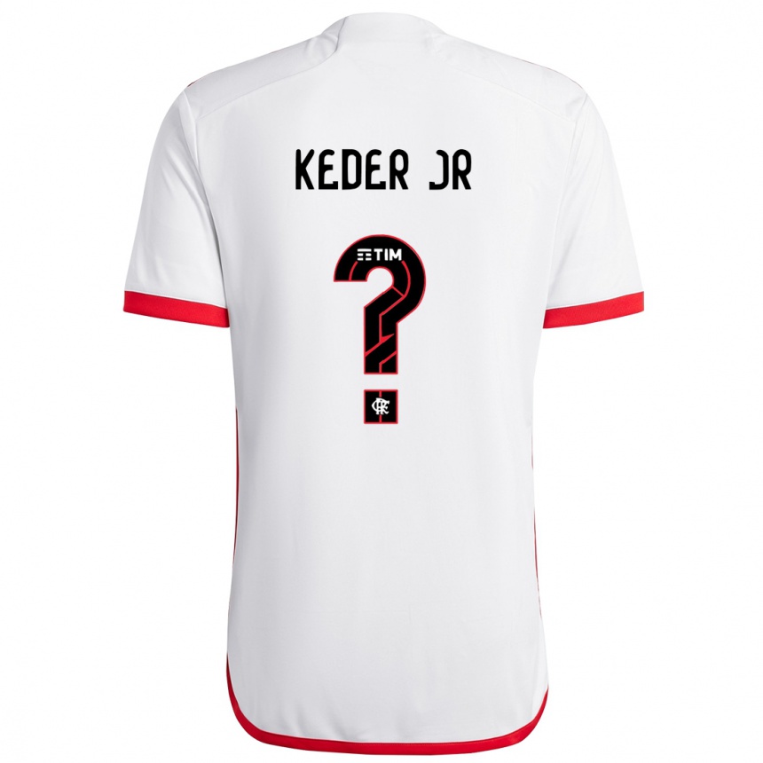 Kids Football Keder Jr #0 White Red Away Jersey 2024/25 T-Shirt Za