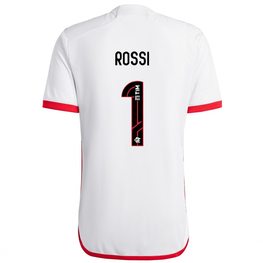 Kids Football Agustin Rossi #1 White Red Away Jersey 2024/25 T-Shirt Za