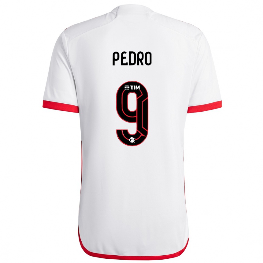 Kids Football Pedro #9 White Red Away Jersey 2024/25 T-Shirt Za