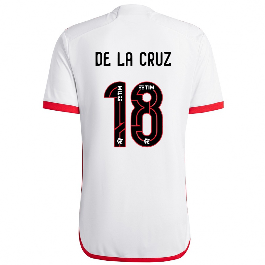 Kids Football Nicolás De La Cruz #18 White Red Away Jersey 2024/25 T-Shirt Za