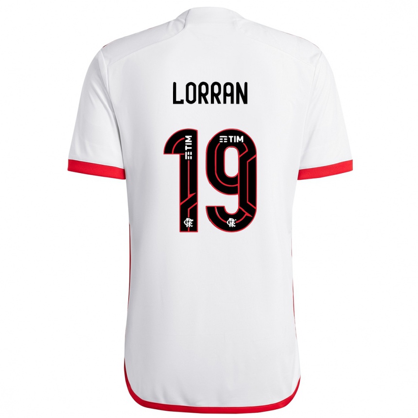 Kids Football Lorran #19 White Red Away Jersey 2024/25 T-Shirt Za