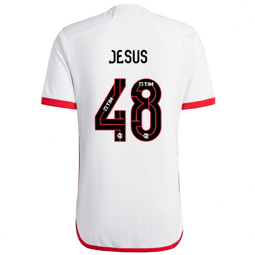 Kids Football Igor Jesus #48 White Red Away Jersey 2024/25 T-Shirt Za