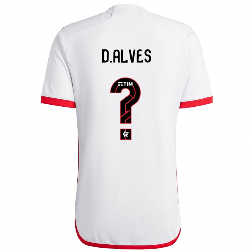 Kids Football Dyogo Alves #0 White Red Away Jersey 2024/25 T-Shirt Za