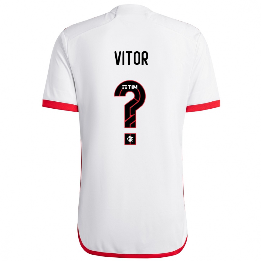 Kids Football João Vitor #0 White Red Away Jersey 2024/25 T-Shirt Za