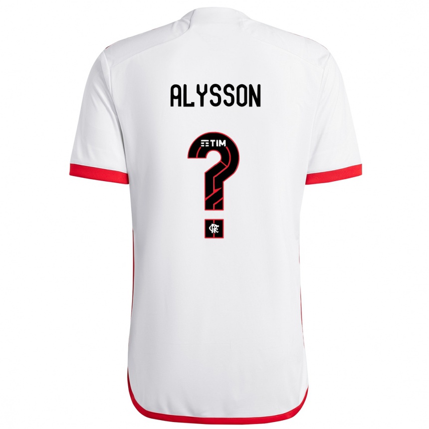 Kids Football Alysson #0 White Red Away Jersey 2024/25 T-Shirt Za