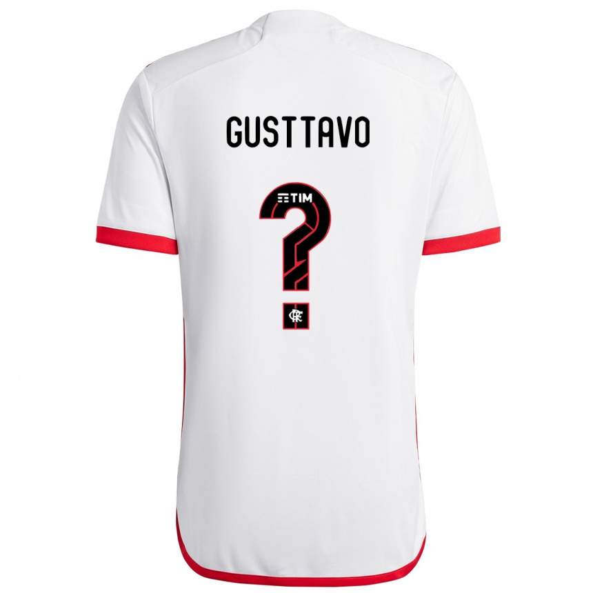 Kids Football Gusttavo #0 White Red Away Jersey 2024/25 T-Shirt Za