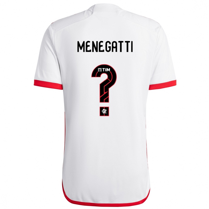 Kids Football Kauan Menegatti #0 White Red Away Jersey 2024/25 T-Shirt Za