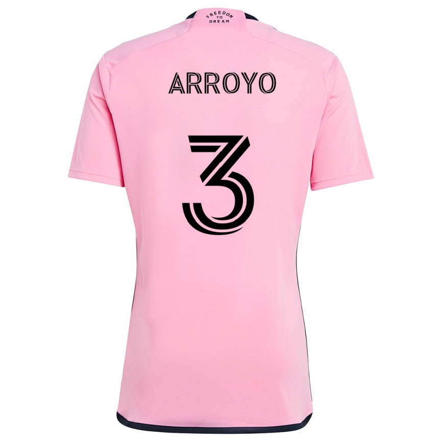 Men Football Dixon Arroyo #3 Pink Home Jersey 2024/25 T-Shirt Za