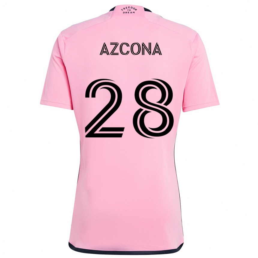 Men Football Edison Azcona #28 Pink Home Jersey 2024/25 T-Shirt Za