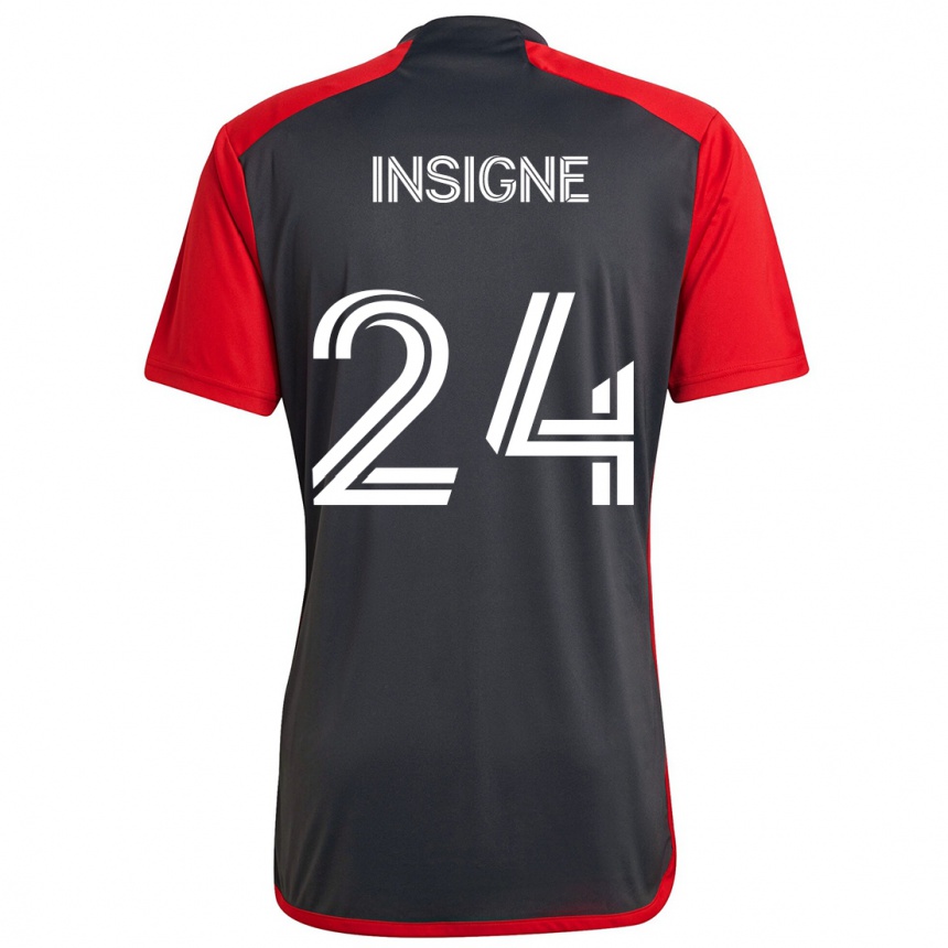 Men Football Lorenzo Insigne #24 Grayn Red Home Jersey 2024/25 T-Shirt Za