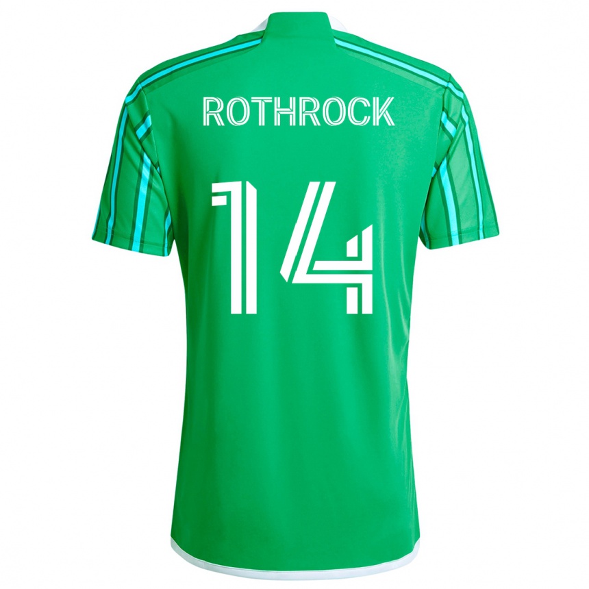 Men Football Paul Rothrock #14 Green White Home Jersey 2024/25 T-Shirt Za