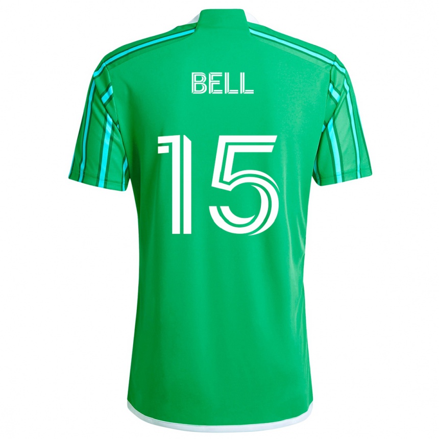 Men Football Jon Bell #15 Green White Home Jersey 2024/25 T-Shirt Za