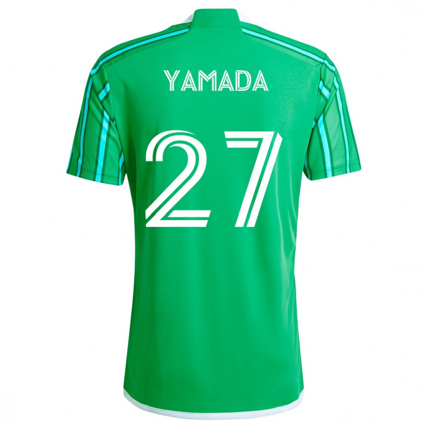 Men Football Hikari Yamada #27 Green White Home Jersey 2024/25 T-Shirt Za