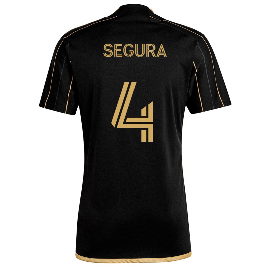 Men Football Eddie Segura #4 Black Gold Home Jersey 2024/25 T-Shirt Za