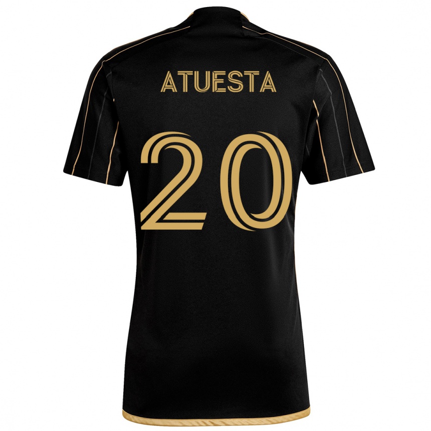 Men Football Eduard Atuesta #20 Black Gold Home Jersey 2024/25 T-Shirt Za